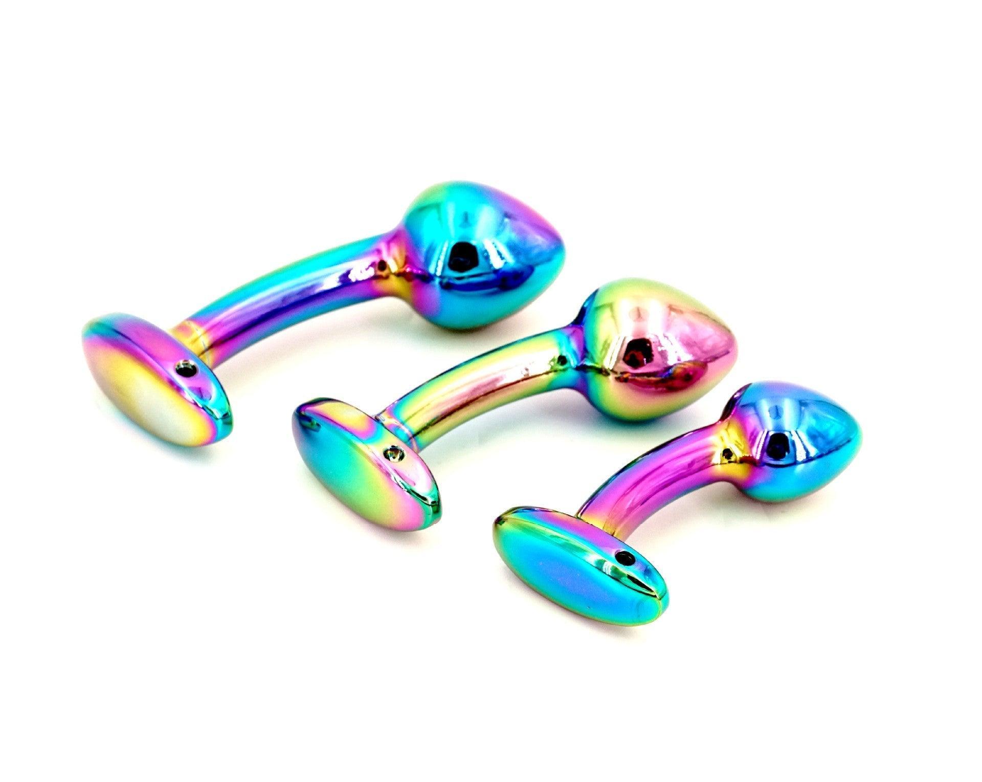 Xoxmoving Color Metal Butt Plug 3 PCS - Xoxomoving