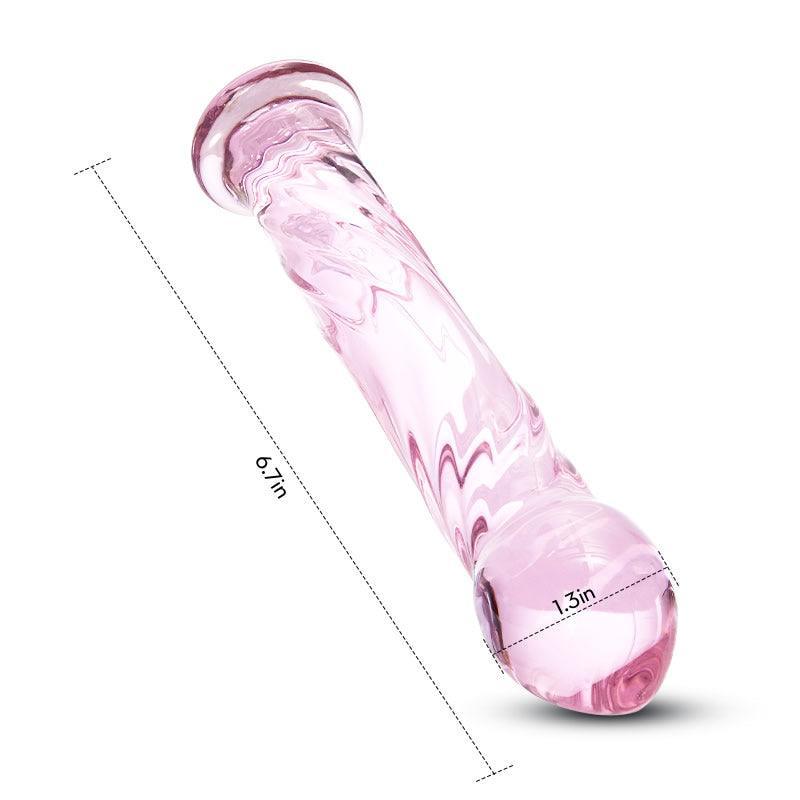 Xoxmoving Crystal Glass Butt Plug Glass Dildo 6.7 Inch - Xoxomoving