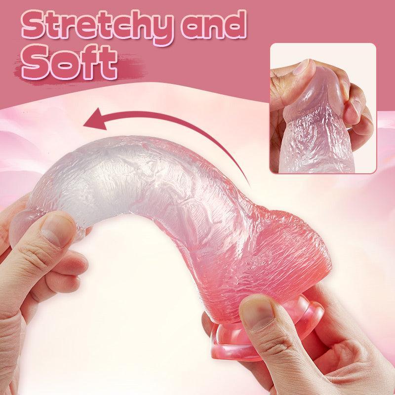 Xoxmoving Crystal Jelly Silicone Lifelike Dildo with Suction Cup 8.07 Inch - Xoxomoving