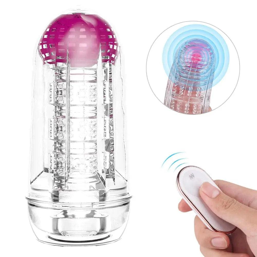 Xoxmoving Detachable Ball Vibrator & Pocket Pussy Stroker - Dual Function Male Toy - Xoxomoving