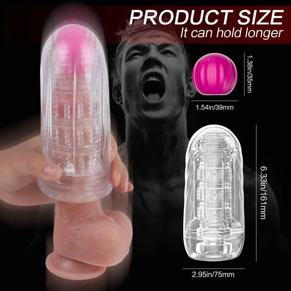 Xoxmoving Detachable Ball Vibrator & Pocket Pussy Stroker - Dual Function Male Toy - Xoxomoving