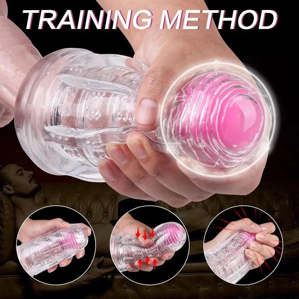 Xoxmoving Detachable Ball Vibrator & Pocket Pussy Stroker - Dual Function Male Toy - Xoxomoving