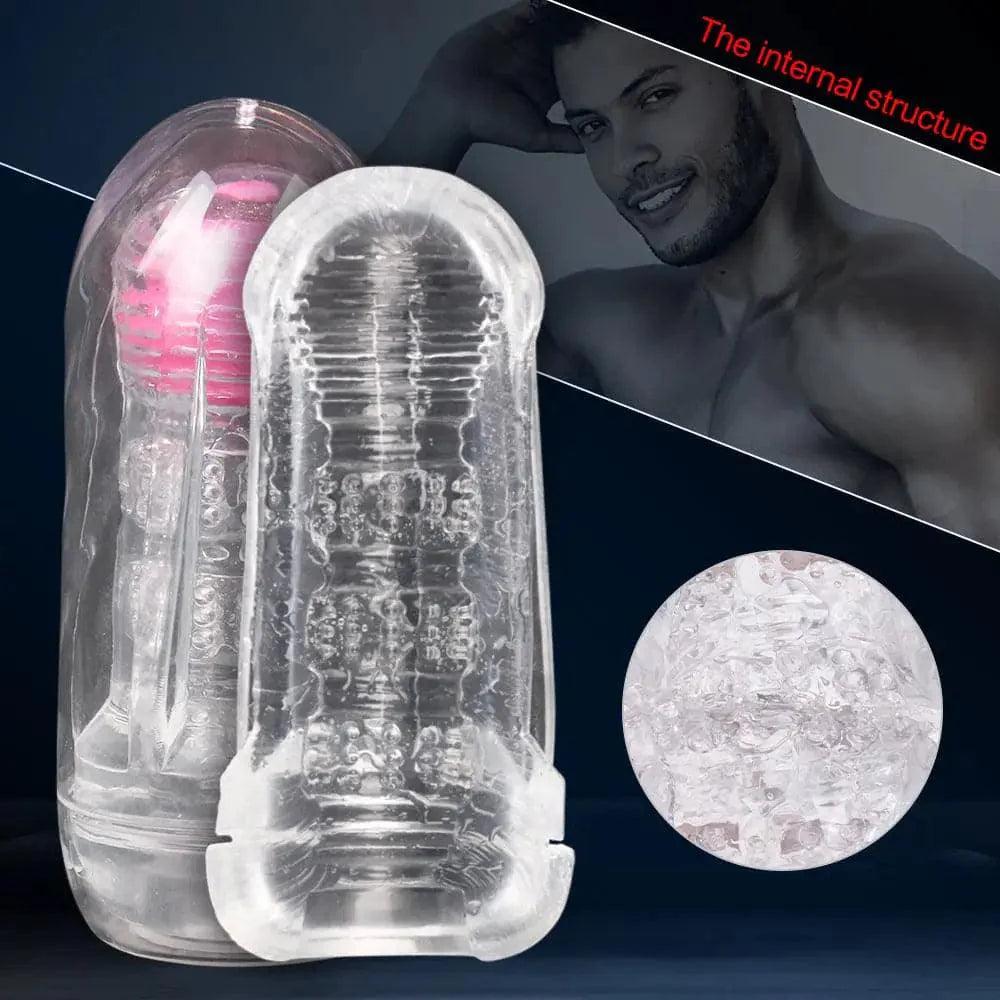 Xoxmoving Detachable Ball Vibrator & Pocket Pussy Stroker - Dual Function Male Toy - Xoxomoving