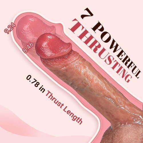 Xoxmoving IPX7 Waterproof 7 Thrusting Swinging 10 Vibrating Heating Lifelike Dildo 8.46 Inch - Xoxomoving