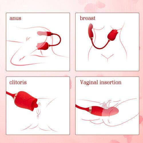 XoXomoving - Multifunctional Vibrator Rose Clit Licking & Vibrating Stimulator - Xoxomoving