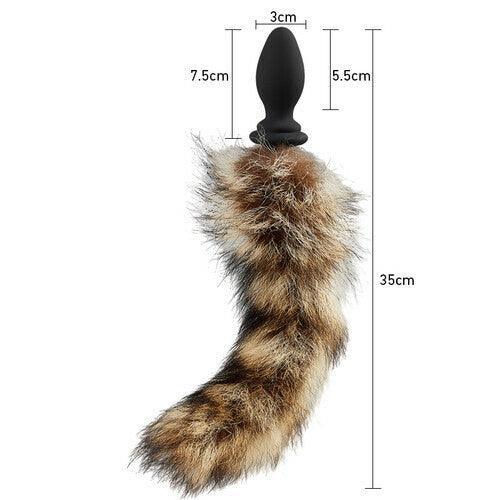 Xoxomoving Raccoon Tail 10 Vibrating Anal Vibrator - Xoxomoving