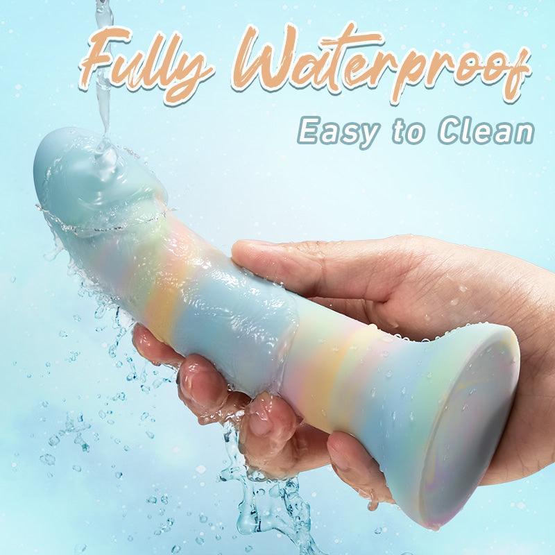 Xoxomoving Rainbow Curved Silicone Dildo with Suction Cup - Xoxomoving