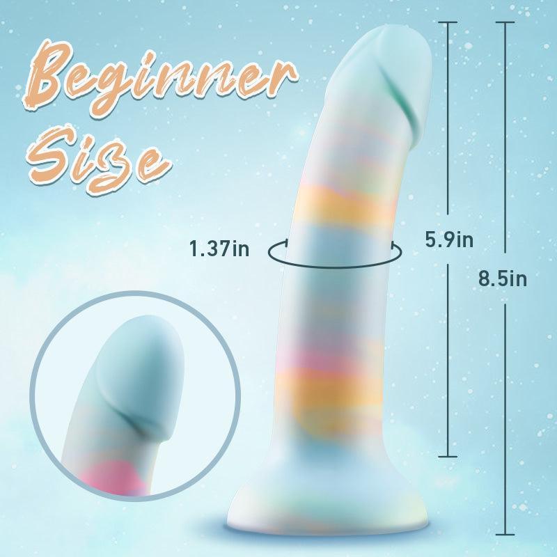 Xoxomoving Rainbow Curved Silicone Dildo with Suction Cup - Xoxomoving