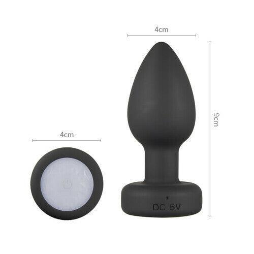 Xoxomoving Remote Control Vibrating Training Anal Plug with Flashing Light Base - Xoxomoving