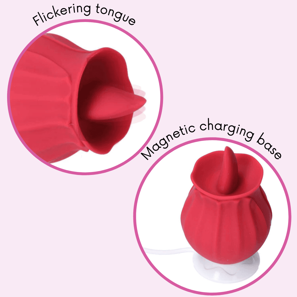 Bhava Rechargeable Flickering Tongue Rose | Clit Licking Stimulator - Xoxomoving