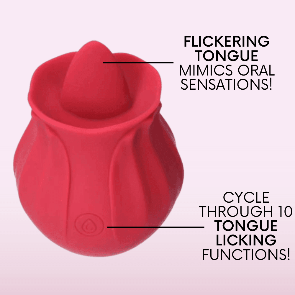 Bhava Rechargeable Flickering Tongue Rose | Clit Licking Stimulator - Xoxomoving