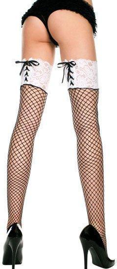 Black Diamond Net Thigh Hi with Corset Top (OS) - Xoxomoving