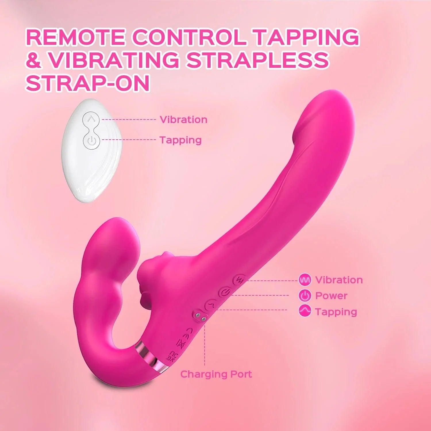 Bloom Strapless Strap-On Vibrator for Couples - Dual Stimulation & Hands-Free Pleasure - Xoxomoving