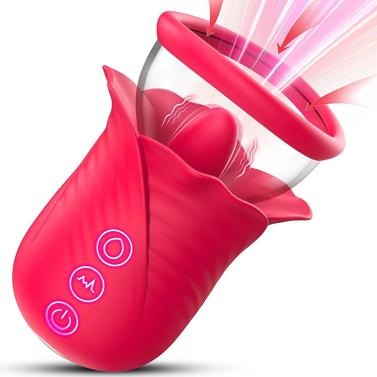 Blossom Bliss: 2-in-1 Rose Vibrator with 10 Vibration & 6 Suction Modes - Xoxomoving