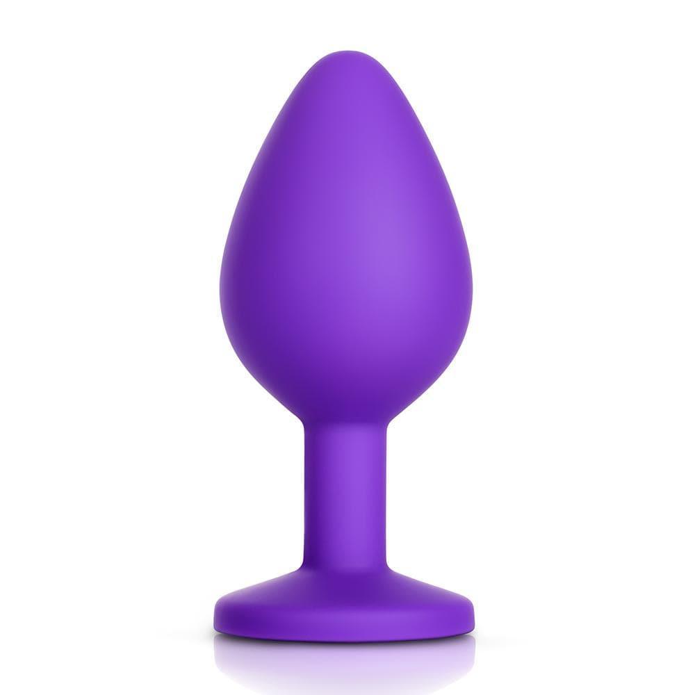 Blue Gem Purple Silicone Butt Plug - Xoxomoving