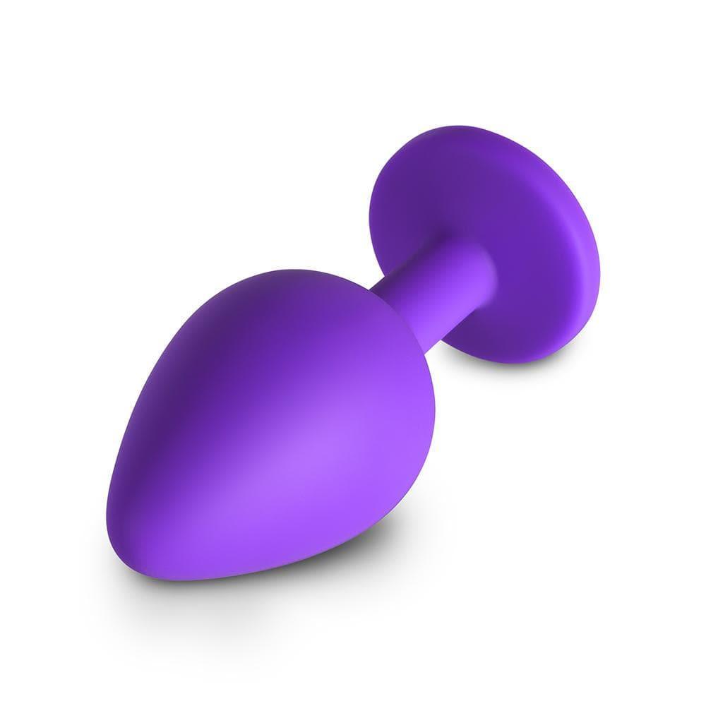 Blue Gem Purple Silicone Butt Plug - Xoxomoving