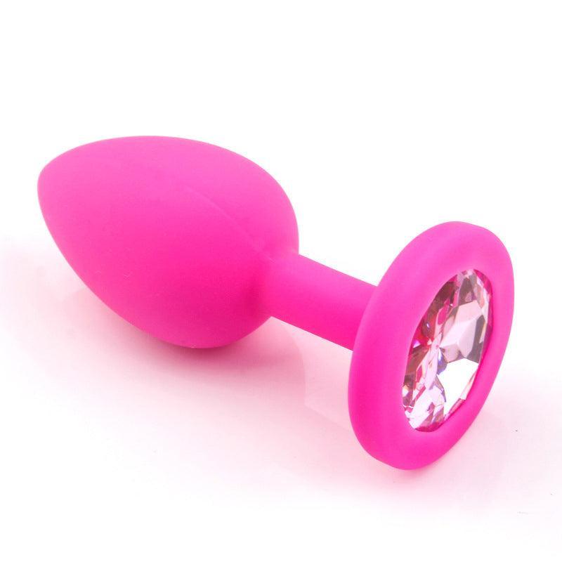 Blue Gem Purple Silicone Butt Plug - Xoxomoving