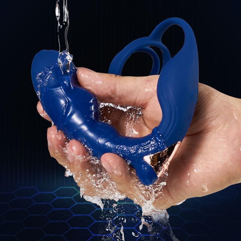 Blue Wing Head Spinning Bead Vibrating Prostate Massager - Xoxomoving