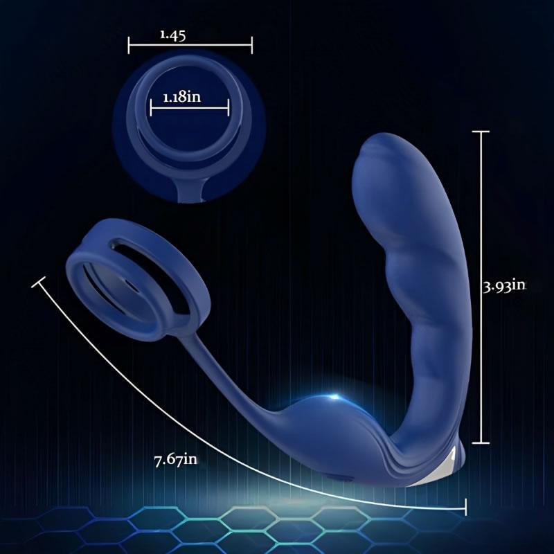 Blue Wing Head Spinning Bead Vibrating Prostate Massager - Xoxomoving