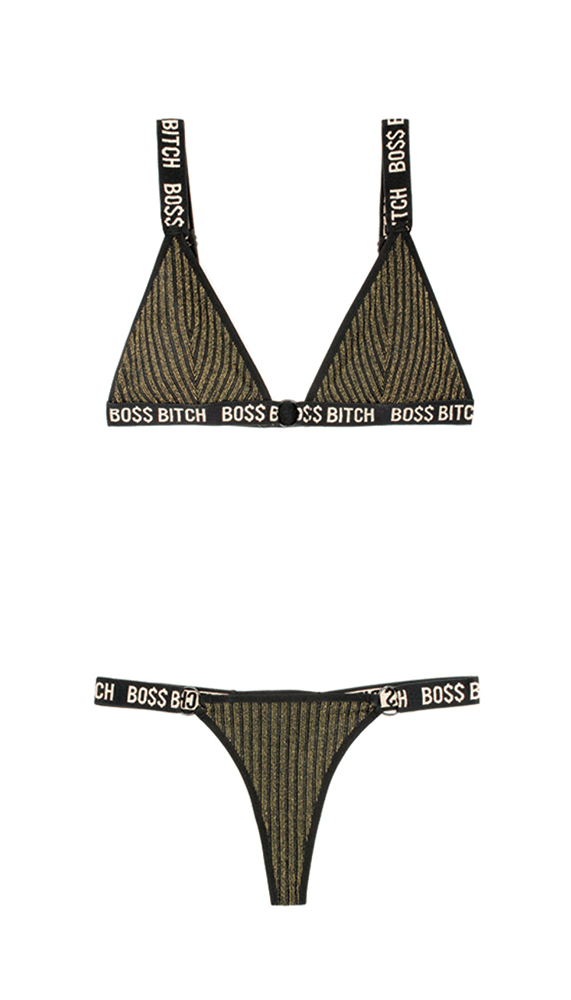 BO$$ Bitch Bralette & Thong Panty Set - Xoxomoving