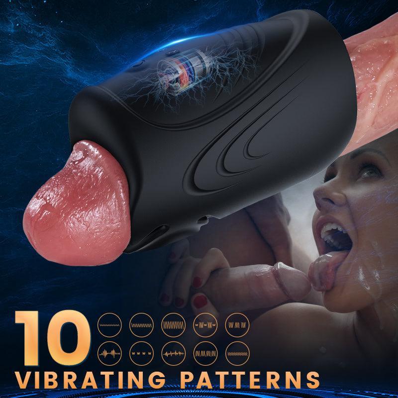 Boner 2-in-1 Flexible Handheld 10 Vibrating Stamina Training Male Masturbator - Xoxomoving