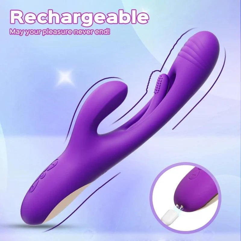 Bora Rabbit G-spot Vibrator - Tapping Triple Stimulator - Xoxomoving