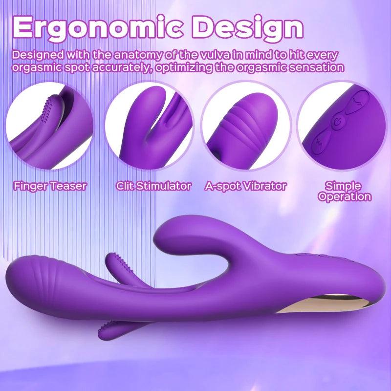 Bora Rabbit G-spot Vibrator - Tapping Triple Stimulator - Xoxomoving