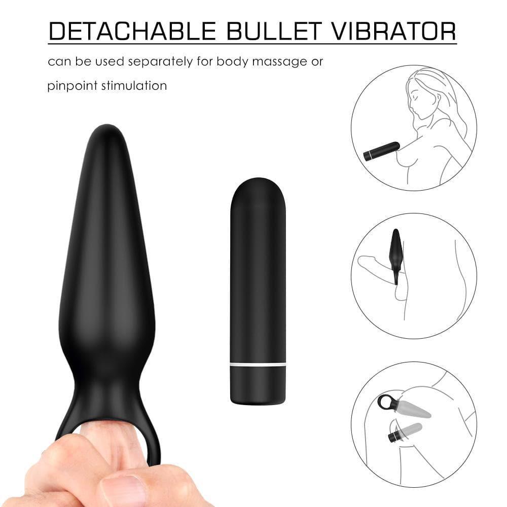 Bullet Vibrating Plug With Ring - Xoxomoving