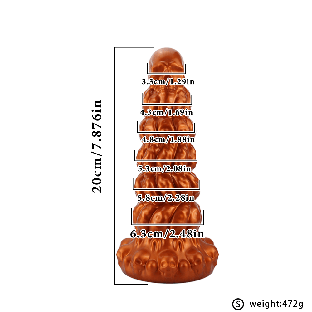 Bumpy Silicone Anal Tower Dildo with Graduated Rings and Suction Base Xoxomoving