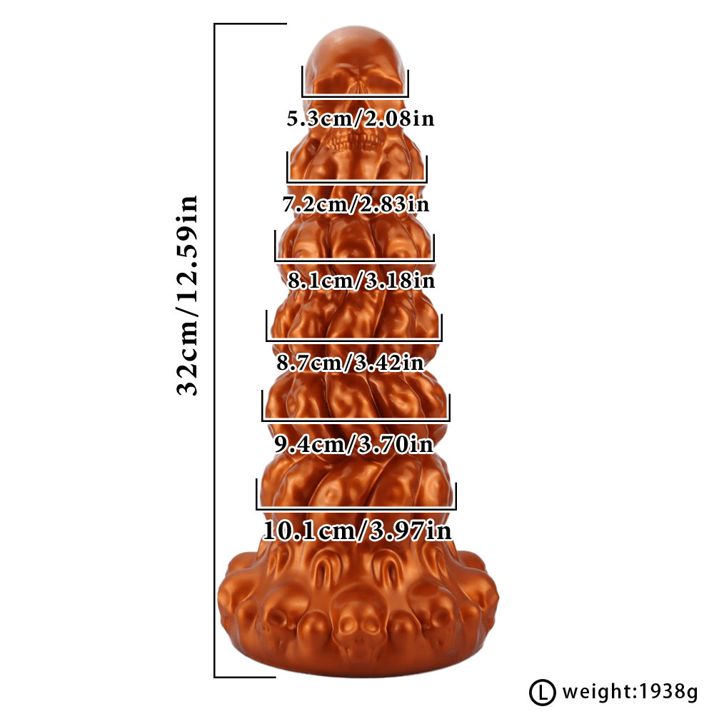Bumpy Silicone Anal Tower Dildo with Graduated Rings and Suction Base Xoxomoving