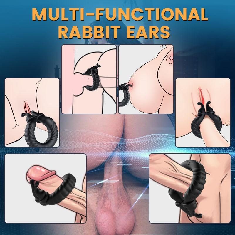 Bunny Boy-Separable Rabbit Rocker 10 Vibrating Cock Ring for Couple Play - Xoxomoving