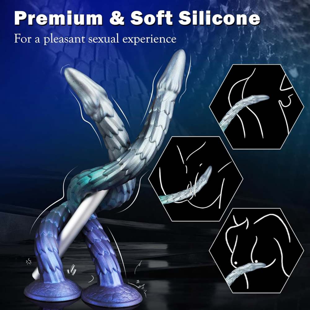 Carson 20” Dragon Dildo – Premium Silicone with Suction Cup Base Xoxomoving