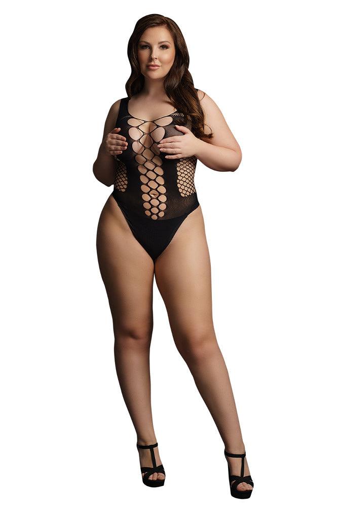 Le Désir Contrast Fence Net Black Teddy XL - Xoxomoving