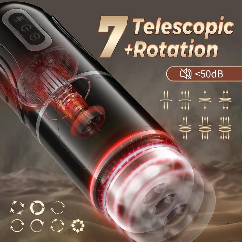 Chainsaw - 7 Thrusting Rotation Male Masturbator with Suction Base - Xoxomoving