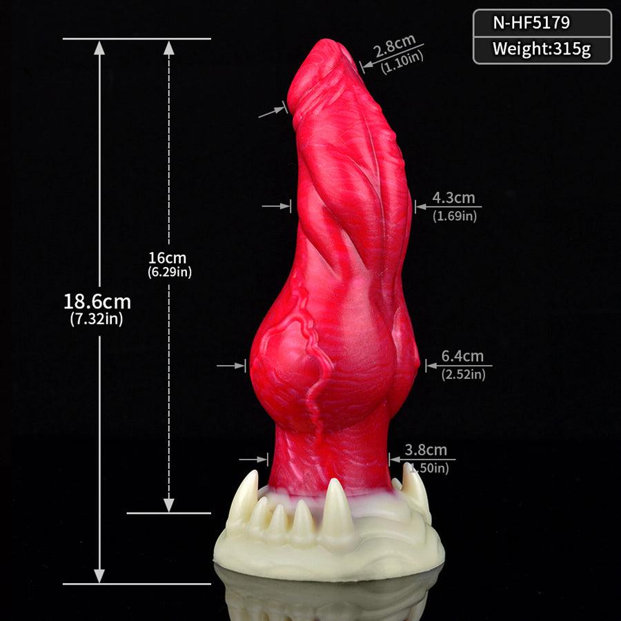 7 Inch Red Wolf Knot Spiked Dildo mysite