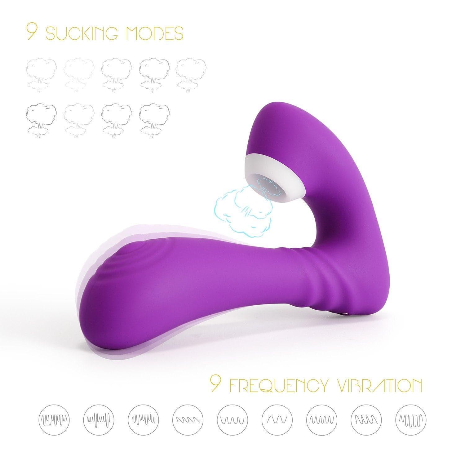 Clit Suction Vibrator - 9 Modes, Waterproof, Ergonomic Design - Xoxomoving