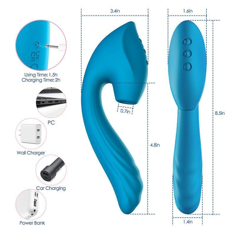 Clitoral Stimulator - QUZAR 3in1, Thrust & Suction, G-Spot Exploration - Xoxomoving