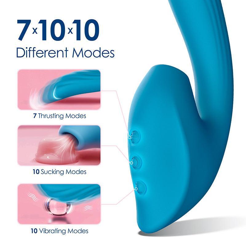 Clitoral Stimulator - QUZAR 3in1, Thrust & Suction, G-Spot Exploration - Xoxomoving