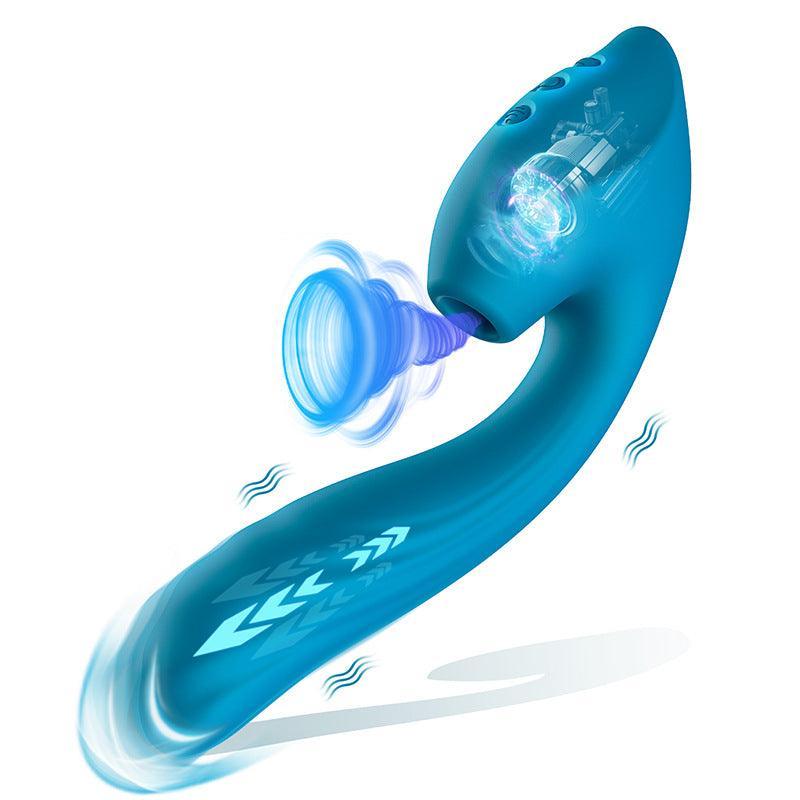 Clitoral Stimulator - QUZAR 3in1, Thrust & Suction, G-Spot Exploration - Xoxomoving