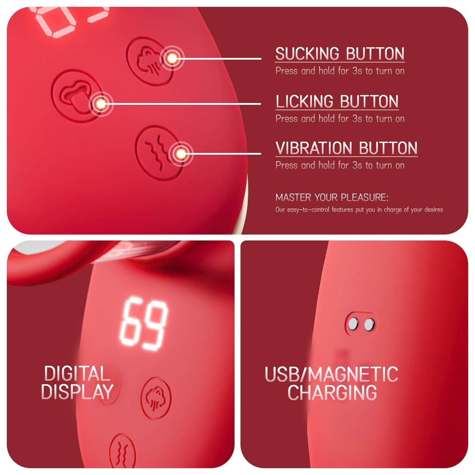 Clitoral Sucking Vibrator - Customizable Stimulation with 9 Licking & Vibrating Patterns - Xoxomoving