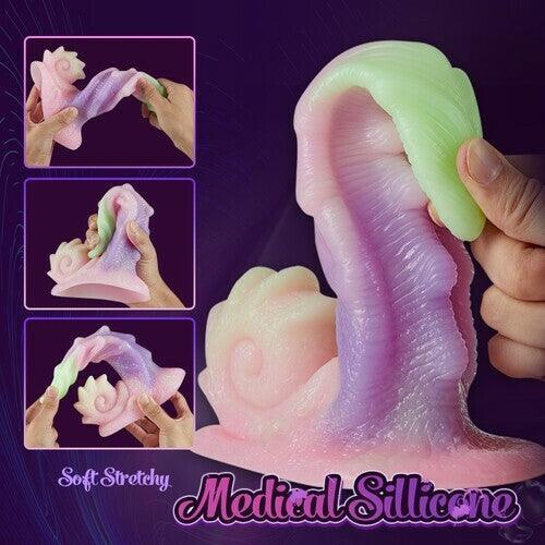 Coke 7.48 Inch Bendy Snail Silicone Rainbow Dildo with Suction Cup - Xoxomoving