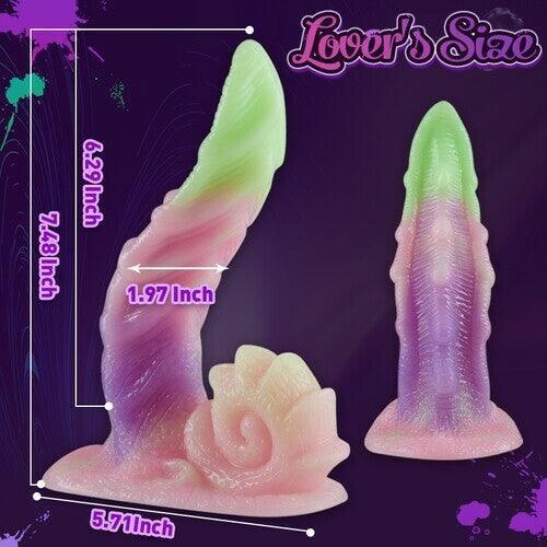 Coke 7.48 Inch Bendy Snail Silicone Rainbow Dildo with Suction Cup - Xoxomoving