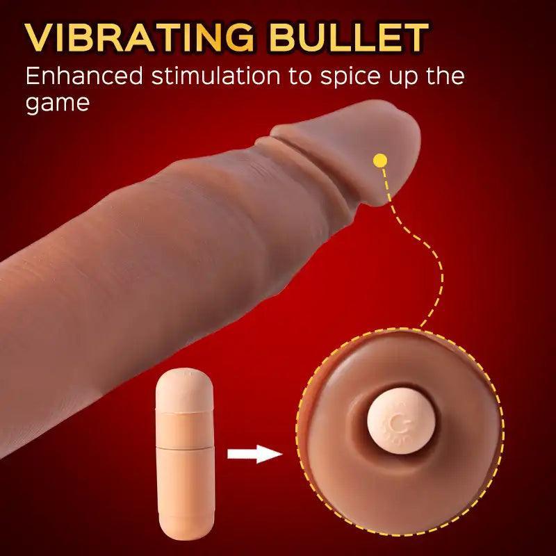 Conqueror - 5-inch Penis Extender Extension Sleeve & Bullet Vibrator - Xoxomoving