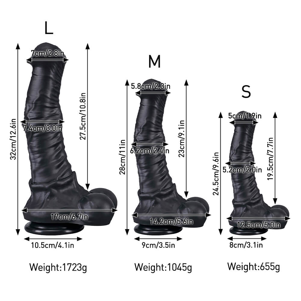 Realistic Horse Dildo with Suction Cup – Body-Safe Silicone Fantasy Toy 3 Sizes