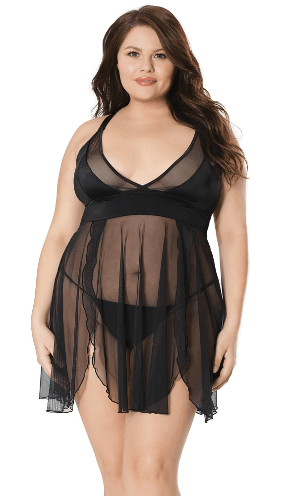 Coquette Lingerie Sexy Sheer Babydoll & G-String Set - Xoxomoving