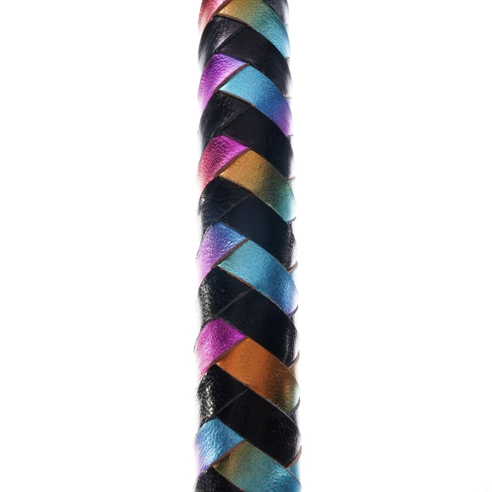 Holographic Rainbow Leather Flogger By Kink - Xoxomoving