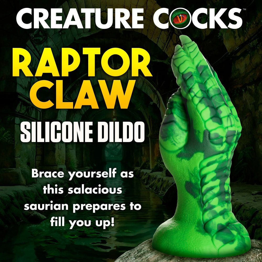 XR Brands Creature Cocks Raptor Claw Fisting Fantasy Silicone Dildo Green 21.8cm XR Brands
