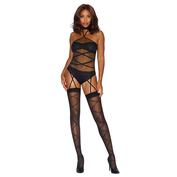 Bodystocking entrecruzado