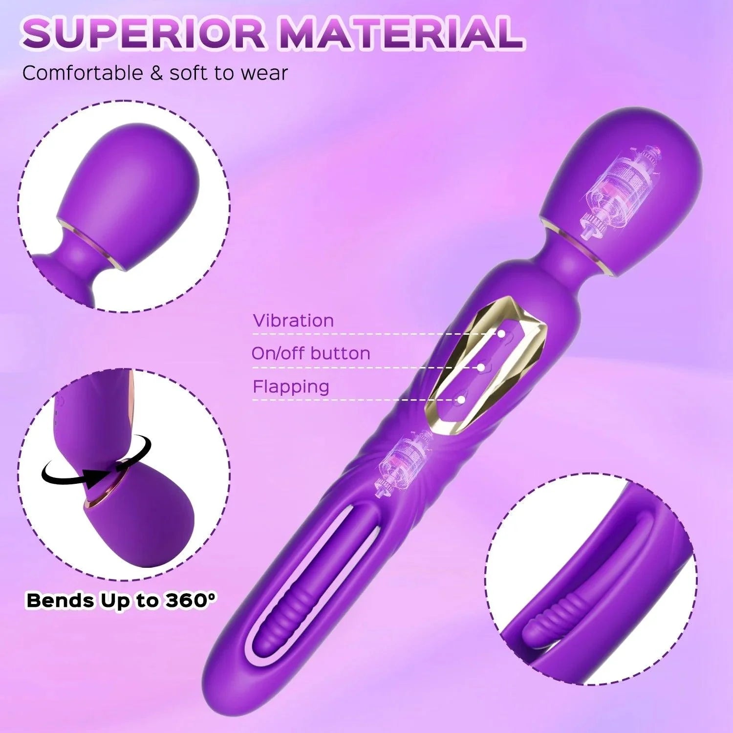 Di-Orgasm - Vibrating Massage Wand & G-spot Tapping Stimulator - Xoxomoving