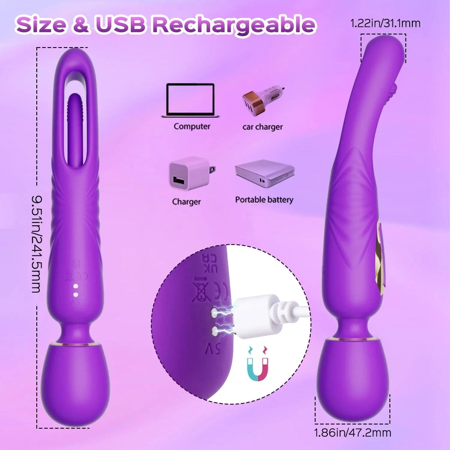 Di-Orgasm - Vibrating Massage Wand & G-spot Tapping Stimulator - Xoxomoving